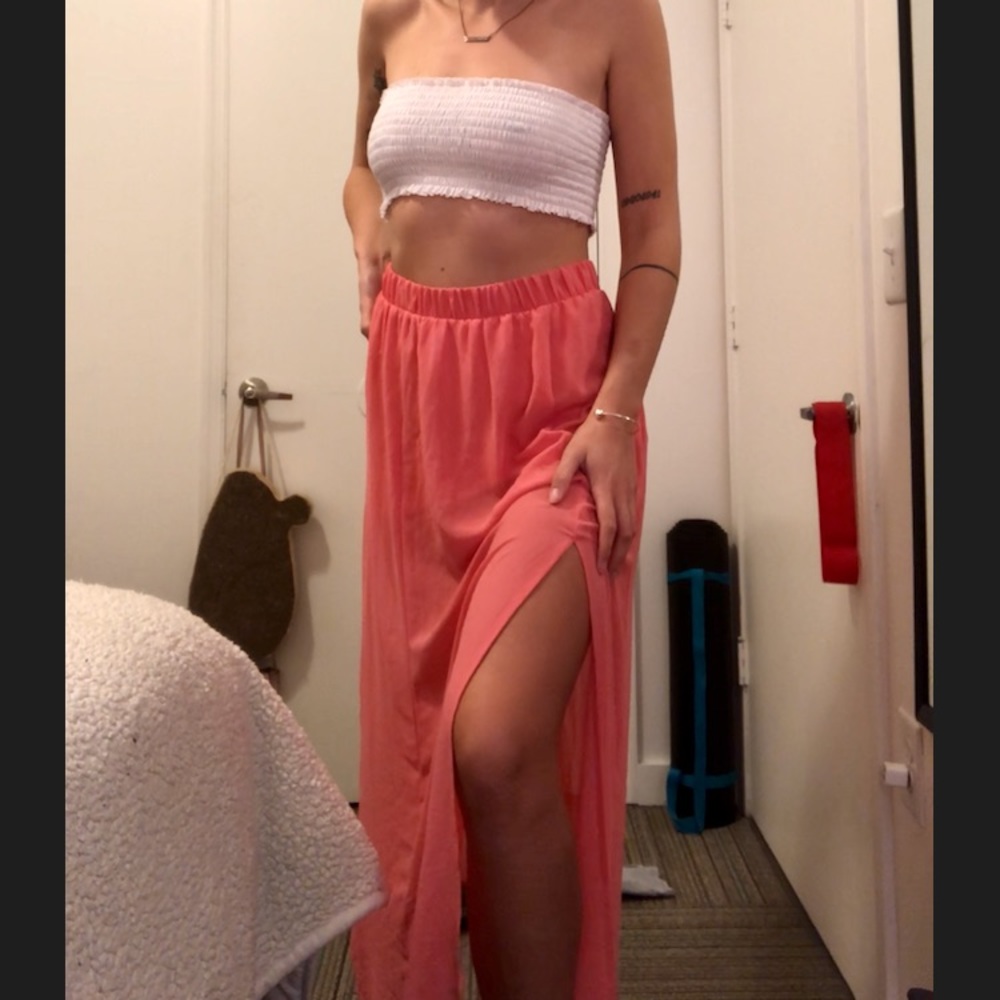 Peach Maxi Skirt